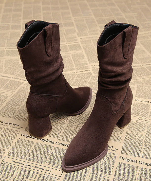 Women's Chunky Heel Boots Pointed Toe 2