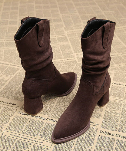 Women's Chunky Heel Boots Pointed Toe 2