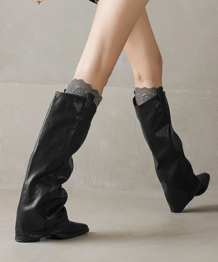 Women's Chunky Heel Boots Pointed Toe 3