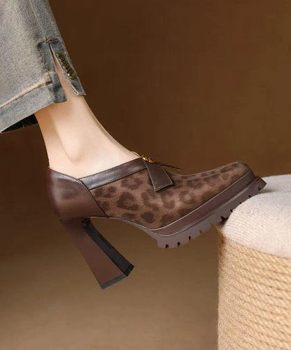 Women's Chunky Heel Platform Pumps Pointed Toe 0