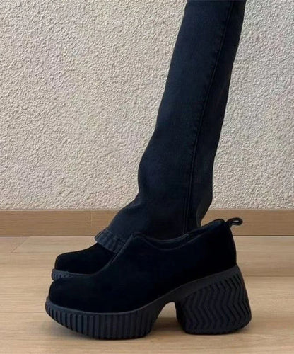 Women's Chunky Heel Round Toe Vintage Style Pumps 0