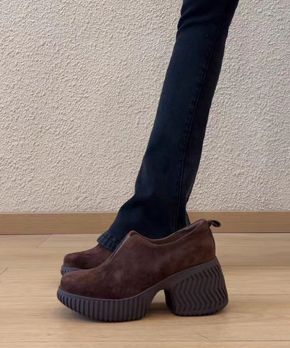 Women's Chunky Heel Round Toe Vintage Style Pumps 3