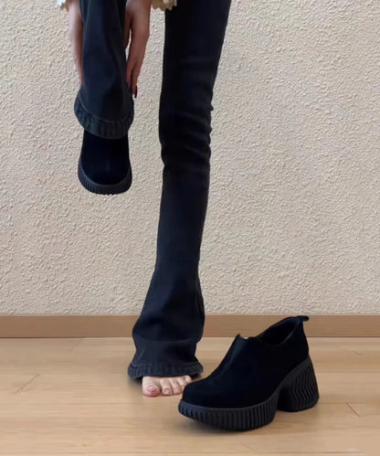 Women's Chunky Heel Round Toe Vintage Style Pumps 4