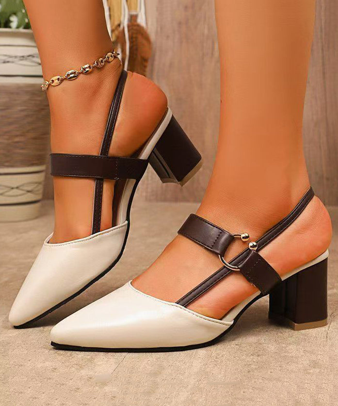 Women's Chunky Heel Sandals Pointed Toe Design 1