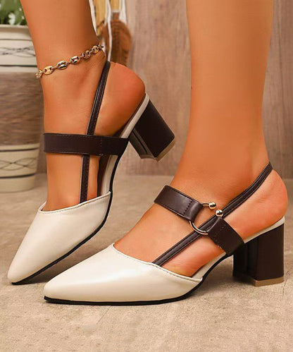 Women's Chunky Heel Sandals Pointed Toe Design 1