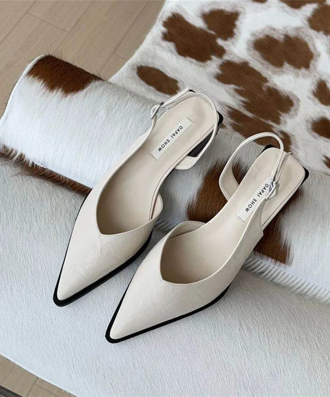 Women's Chunky Heel Sandals Pointed Toe Splicing Design 2