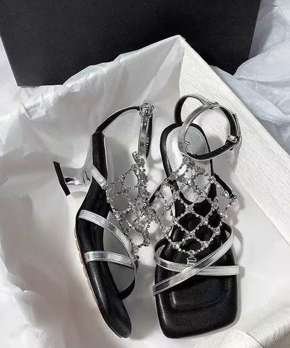Women's Chunky Heel Sandals with Sparkling Detail 3