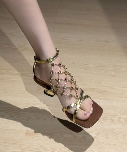Women's Chunky Heel Sandals with Sparkling Detail 4