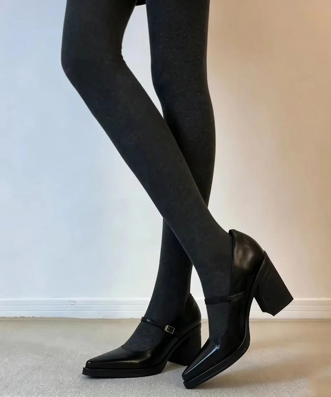 Women's Chunky High Heel Sandals Buckle Strap 2