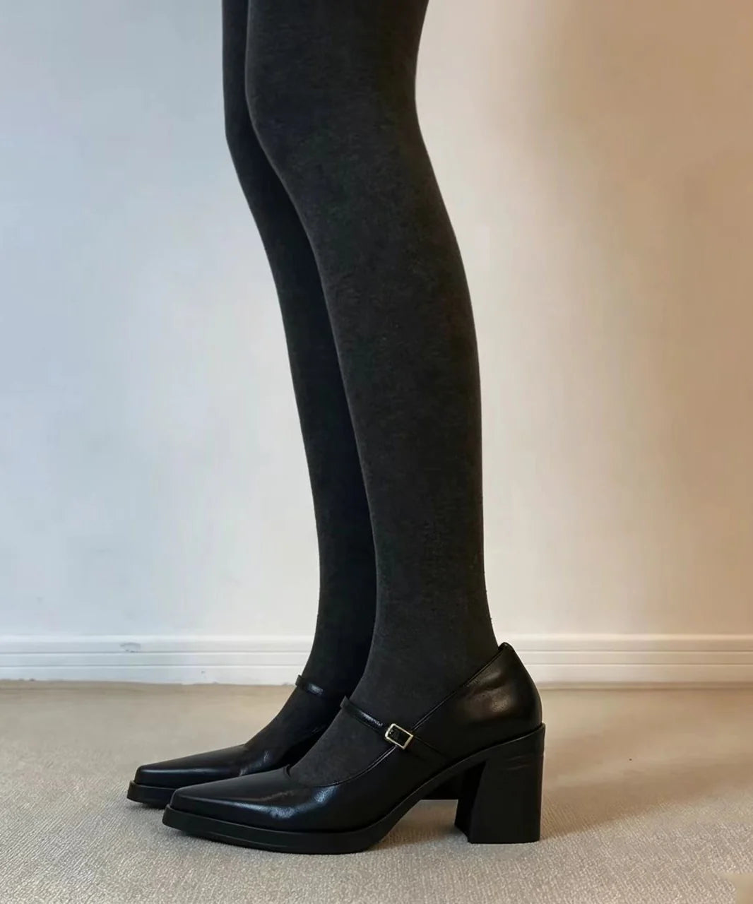 Women's Chunky High Heel Sandals Buckle Strap 4