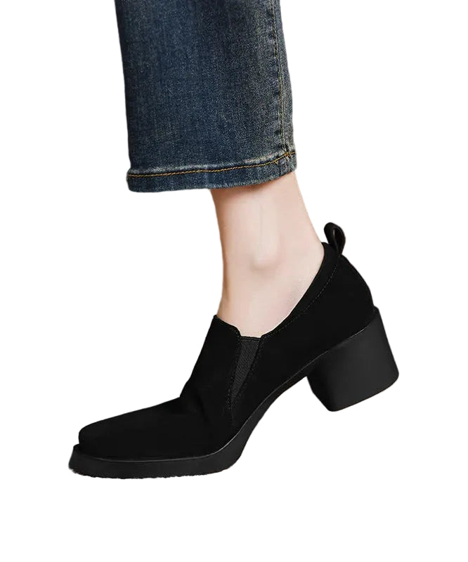 Women's Chunky High Heel Splicing Design Pumps 0