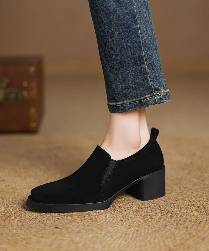 Women's Chunky High Heel Splicing Design Pumps 1