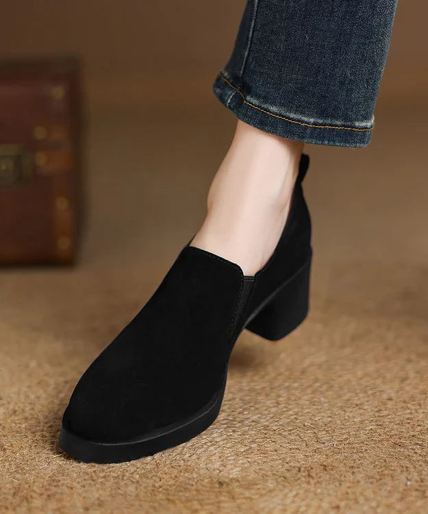 Women's Chunky High Heel Splicing Design Pumps 2