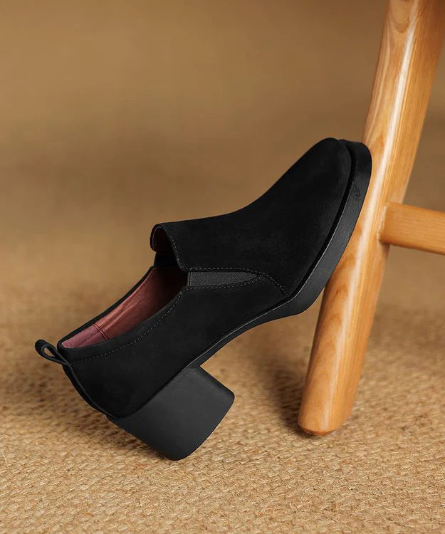 Women's Chunky High Heel Splicing Design Pumps 4