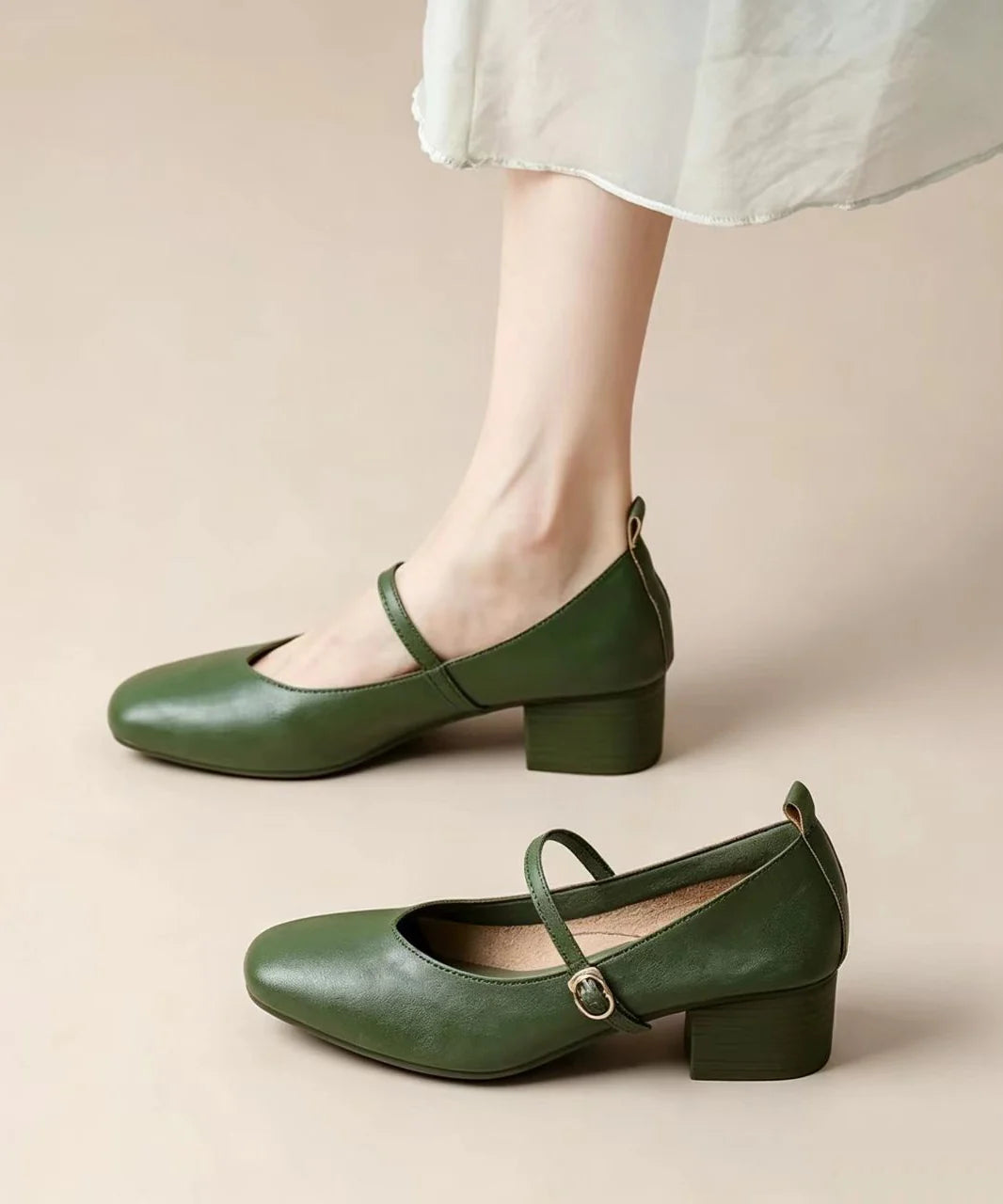 Women's Chunky High Heels Buckle Strap 2
