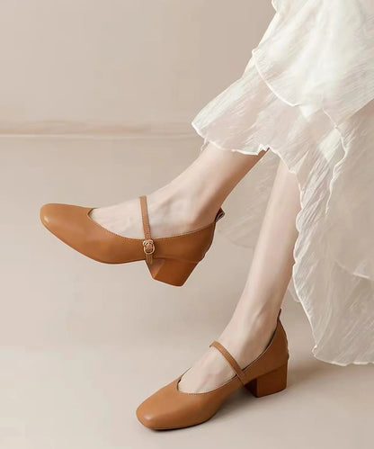 Women's Chunky High Heels Buckle Strap 3