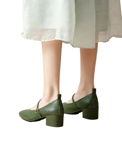 Women's Chunky High Heels Buckle Strap 4