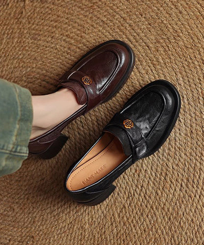 Women's Chunky Loafer Shoes Spliced Design 4