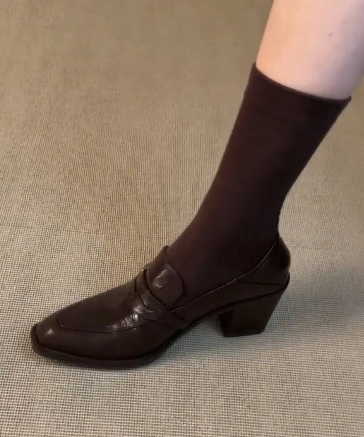 Women's Chunky Loafers Classic Splicing Design 3