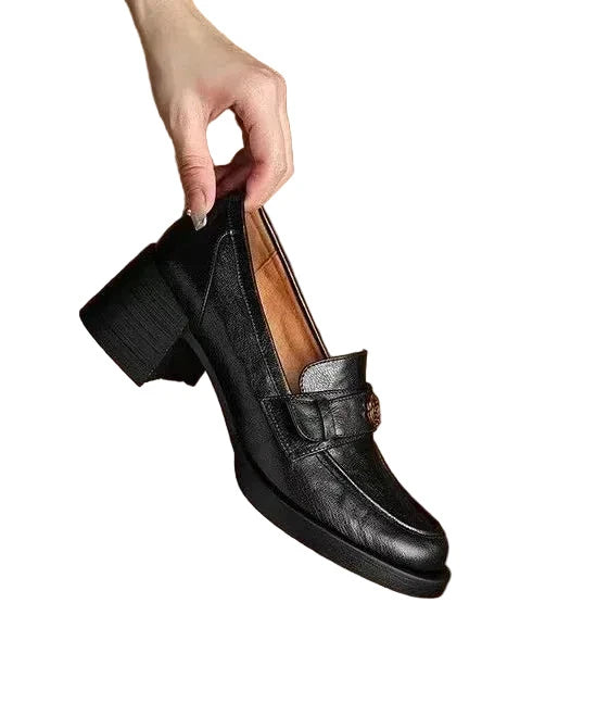 Women's Chunky Loafers Spliced Design 0