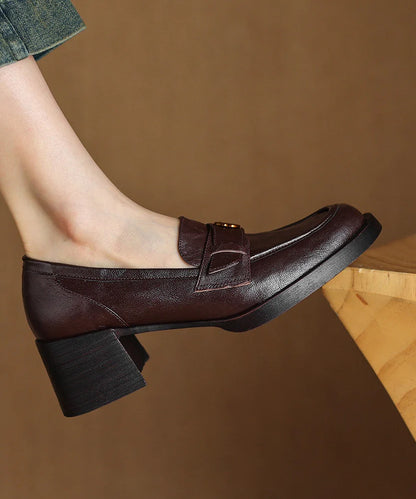 Women's Chunky Loafers Spliced Design 1