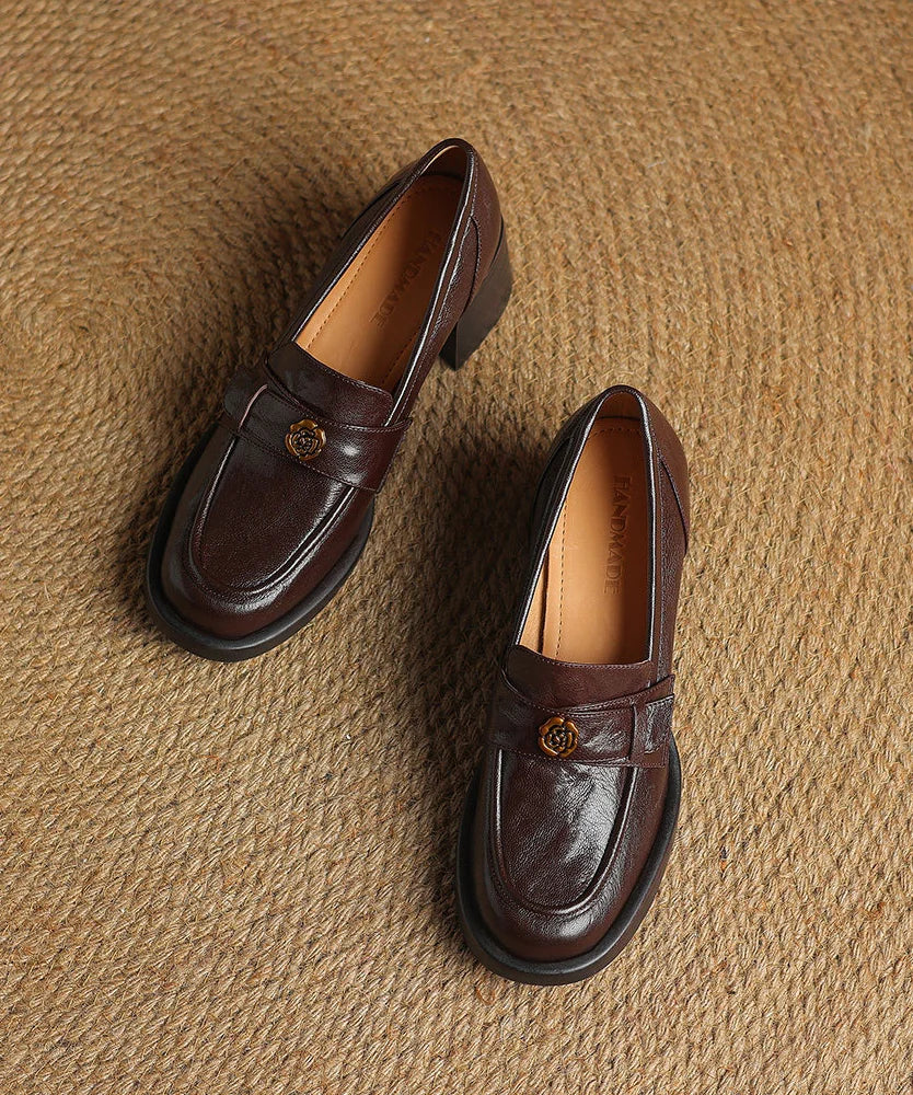 Women's Chunky Loafers Spliced Design 3