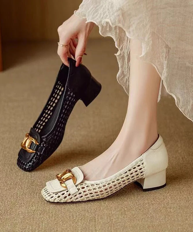 Women's Chunky Penny Loafers Spliced Design 0
