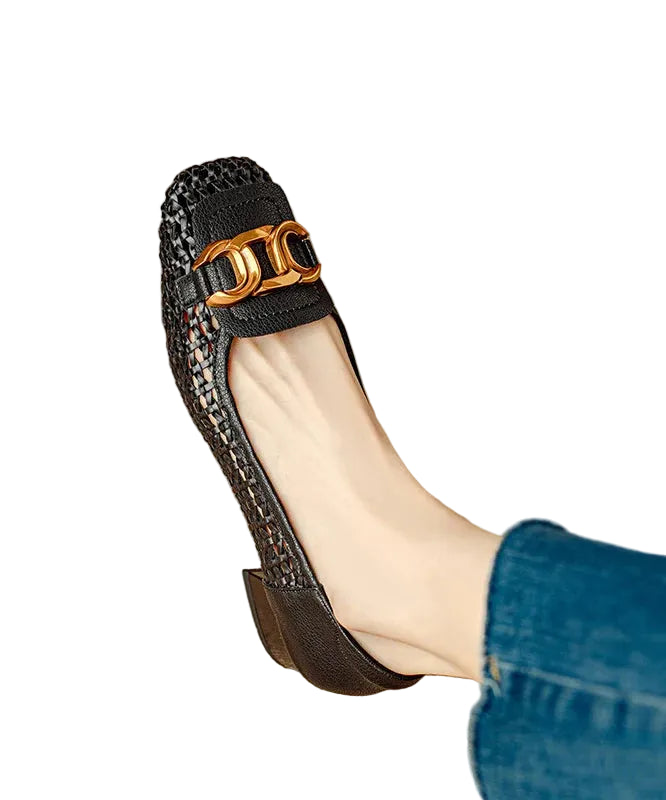Women's Chunky Penny Loafers Spliced Design 1