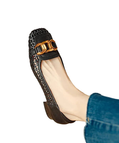 Women's Chunky Penny Loafers Spliced Design 1