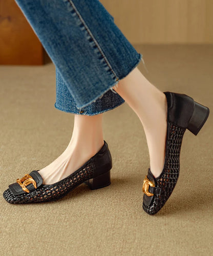 Women's Chunky Penny Loafers Spliced Design 3