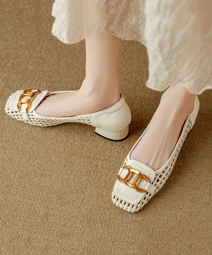 Women's Chunky Penny Loafers Spliced Design 4