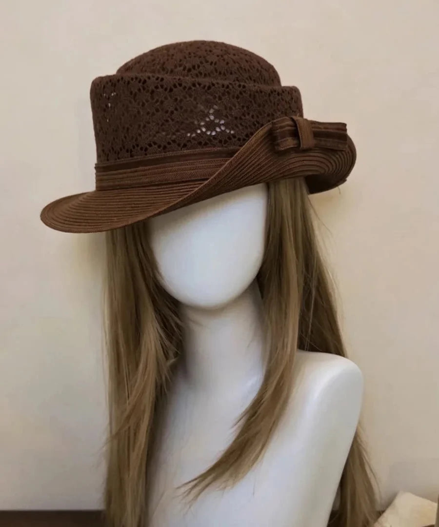 Women's Cloche Hat with Bow Detail and Rolled Edge 1