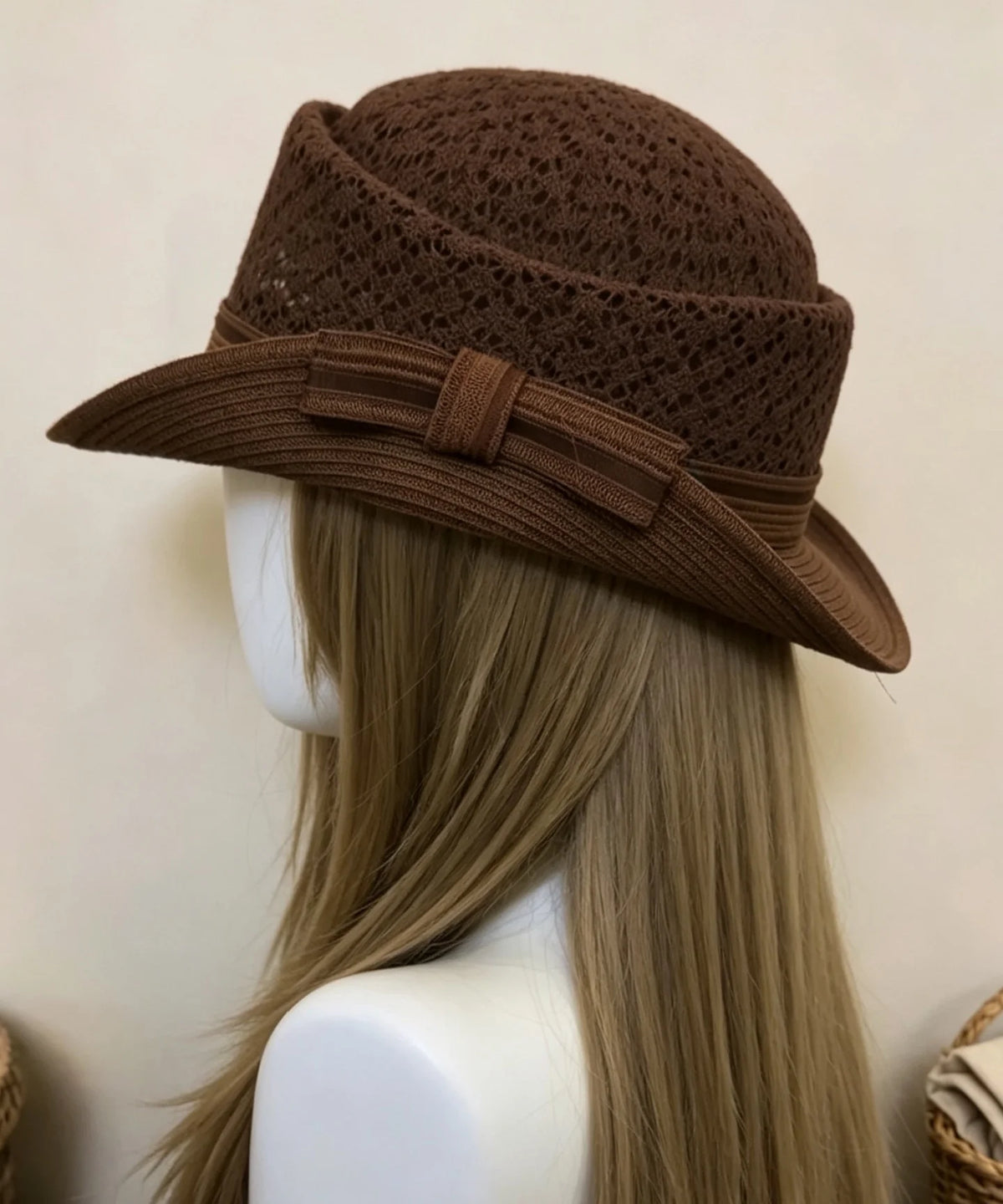 Women's Cloche Hat with Bow Detail and Rolled Edge 2