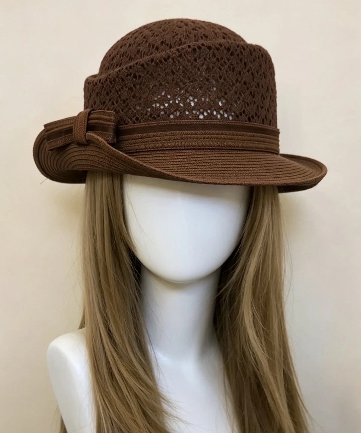 Women's Cloche Hat with Bow Detail and Rolled Edge 3