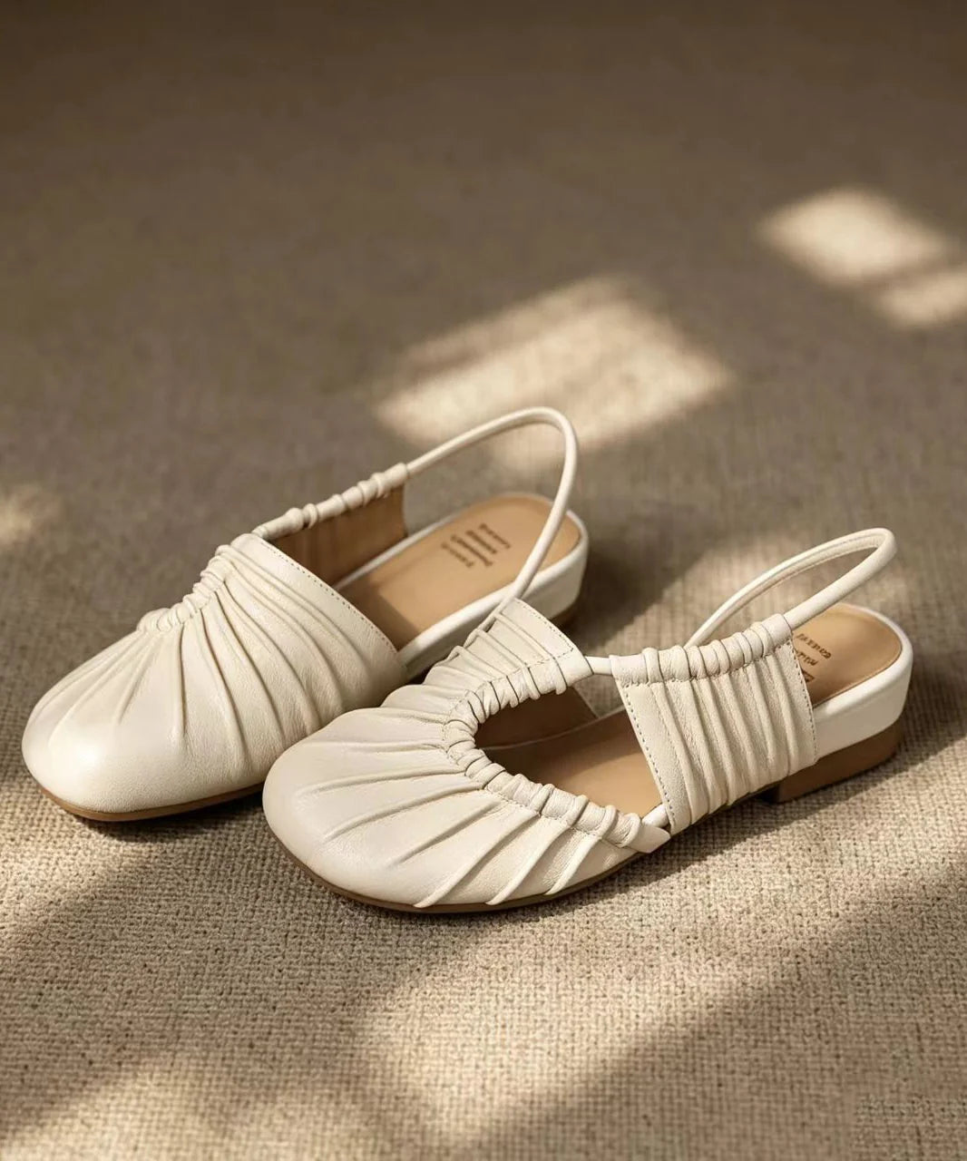 Women's Closed Toe Sandals Ruched Low Heel 4