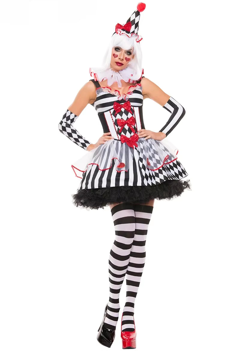 Women's Clown Costume Circus Party Dress Cosplay Outfit 2