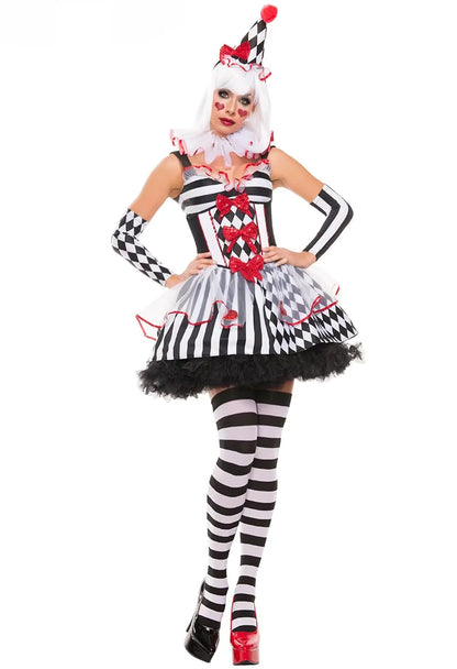 Women's Clown Costume Circus Party Dress Cosplay Outfit 2