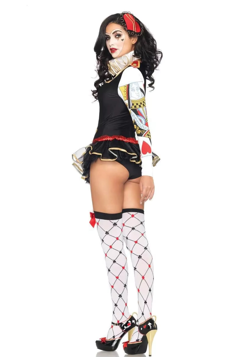 Women's Clown Costume Circus Party Dress Cosplay Outfit 4