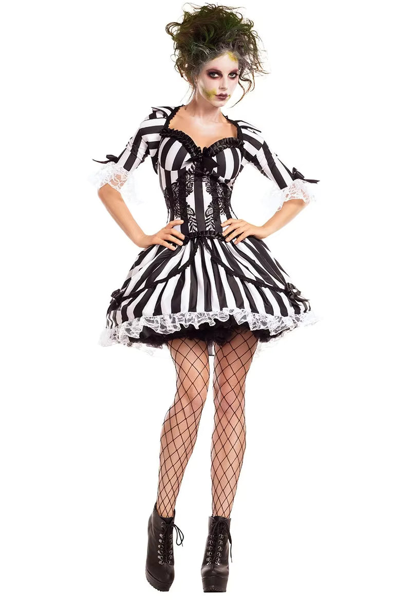 Women's Clown Costume Circus Party Dress Cosplay Outfit 5