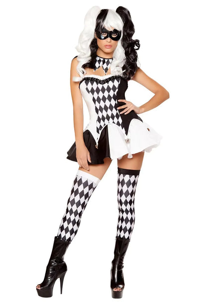 Women's Clown Costume Circus Party Dress Cosplay Outfit 6
