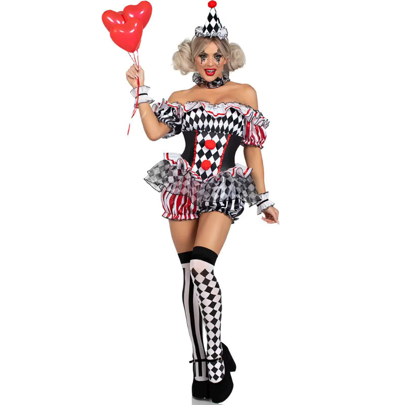 Women's Clown Costume Jester Style 0