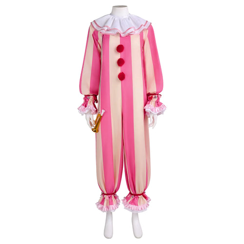 Women's Clown Costume Striped Jumpsuit for Halloween and Festive Events 0