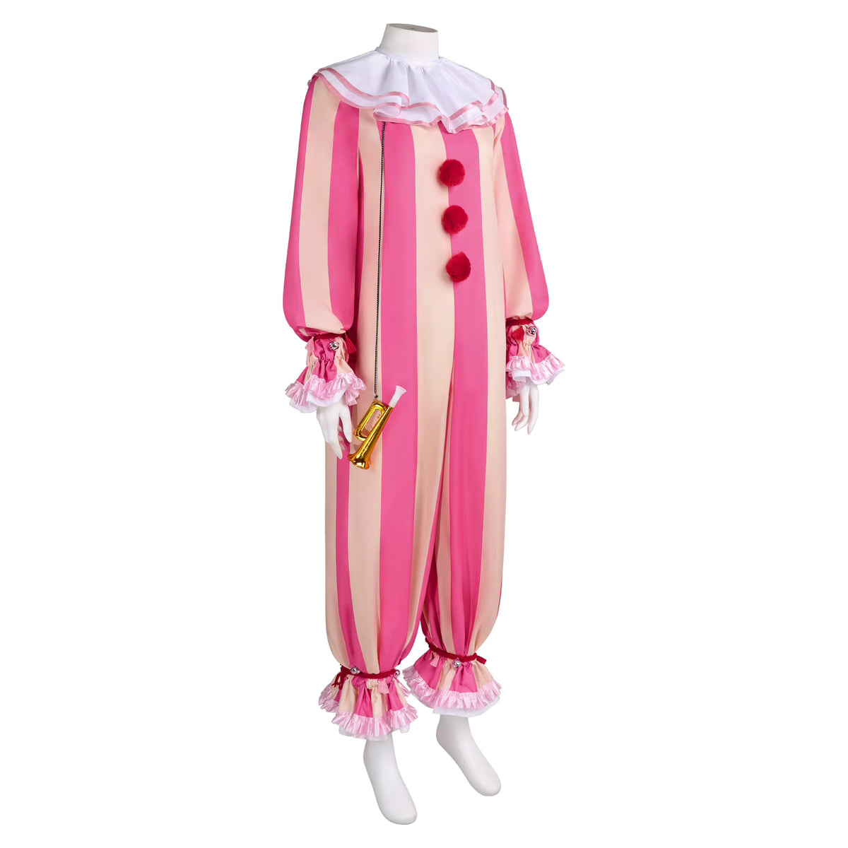 Women's Clown Costume Striped Jumpsuit for Halloween and Festive Events 1