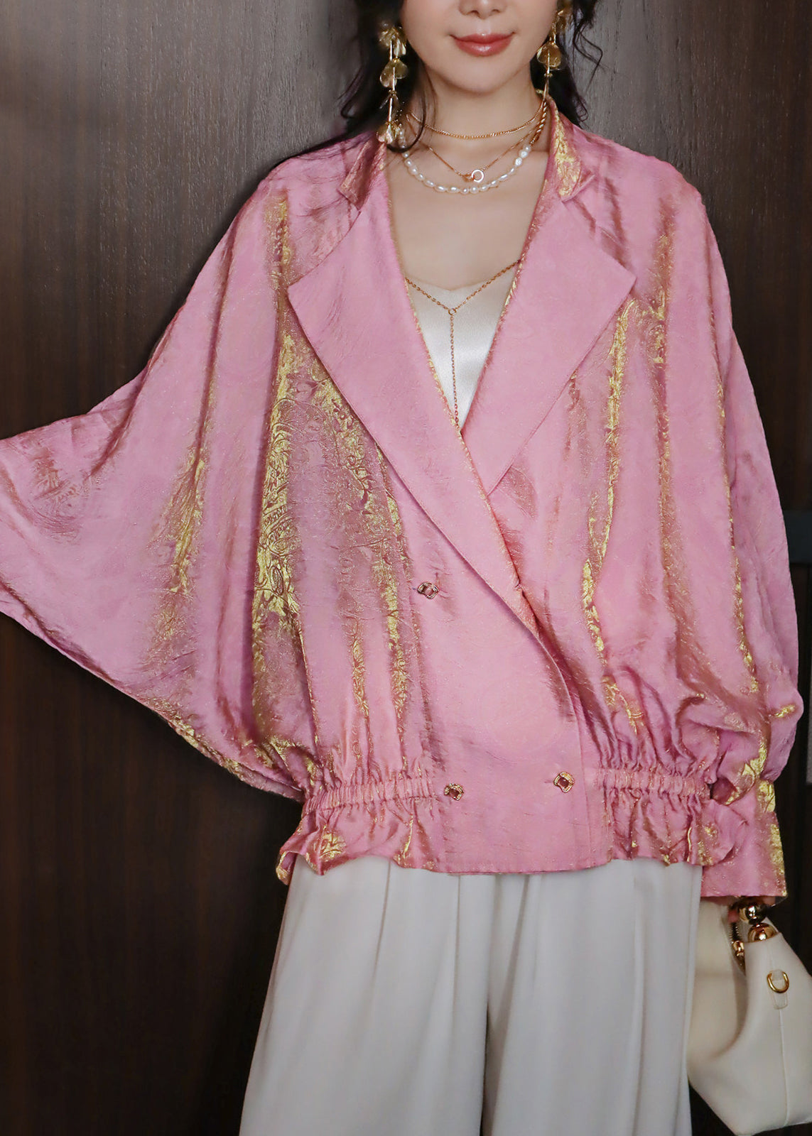 Women's Coat Peter Pan Collar Batwing Sleeves 2
