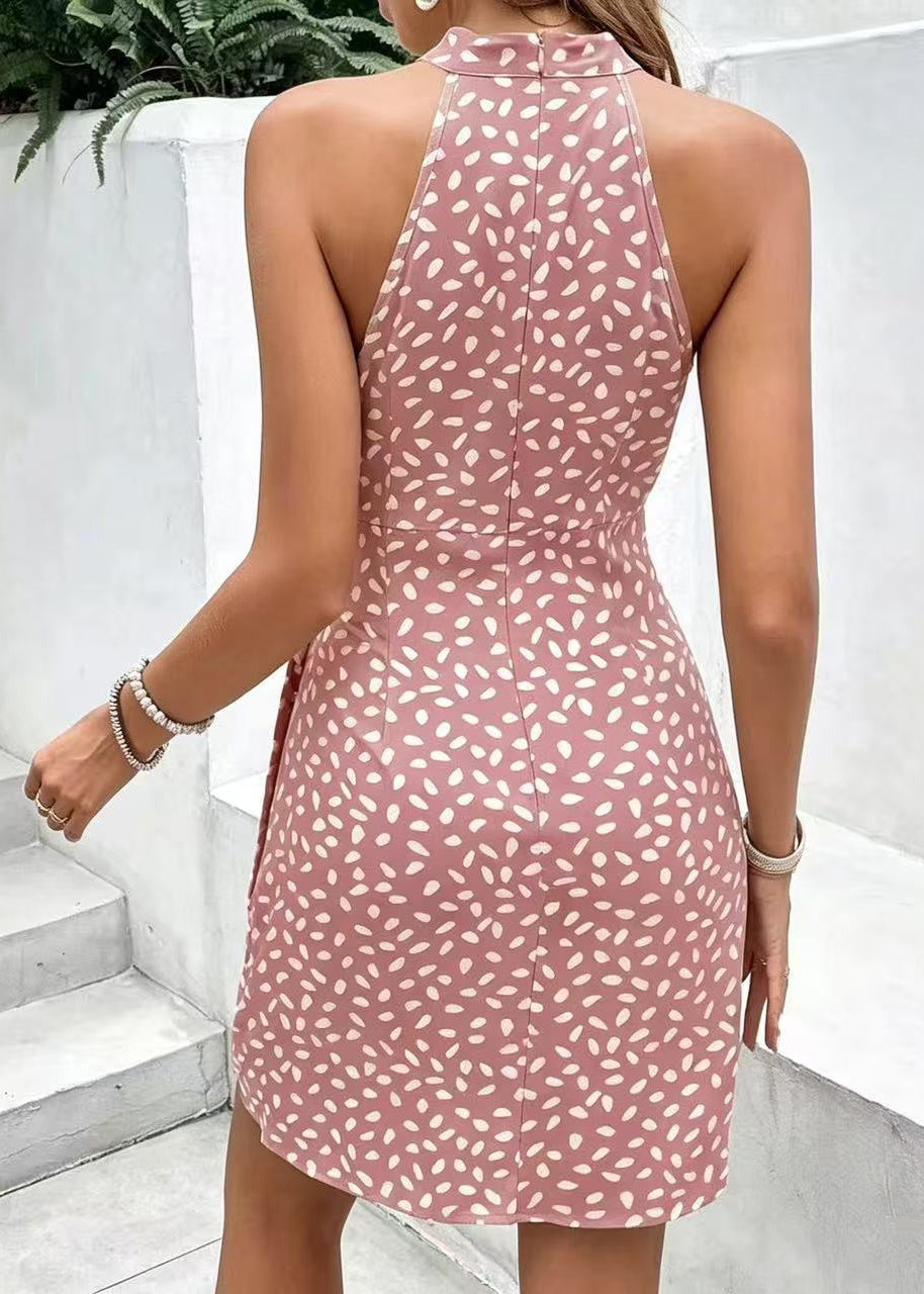 Women's Cold Shoulder Dress Printed Summer Style 3