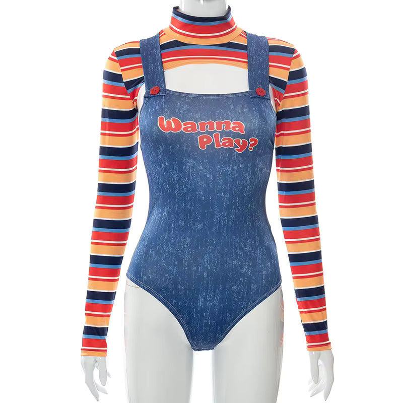 Women's Costume Bodysuit Horror Movie Character Design 5