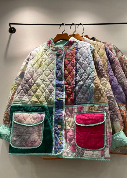 Women's Cotton Filled Jacket Patchwork Style 0