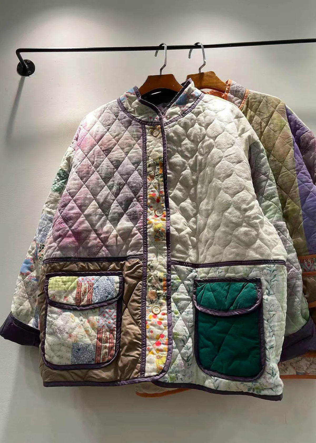 Women's Cotton Filled Jacket Patchwork Style 1
