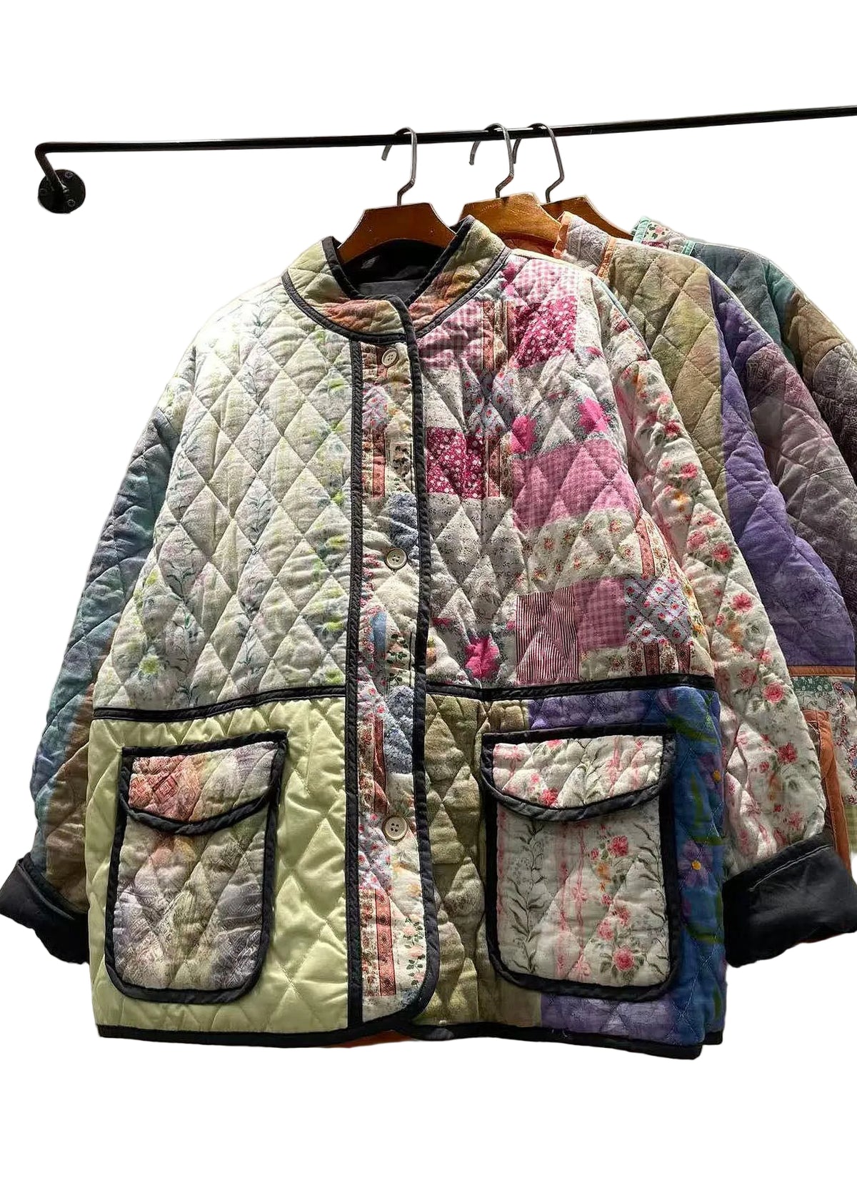 Women's Cotton Filled Jacket Patchwork Style 2