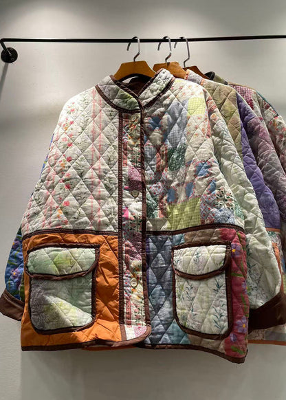 Women's Cotton Filled Jacket Patchwork Style 4